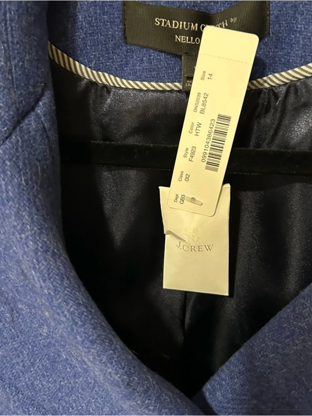 J.Crew women’s double breasted cobalt blue wool peacoat in size 14 nello gori - Picture 8 of 12